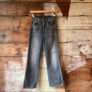 3 X 1 Black Denim Faded Straight Leg Jeans High Rise Size 24